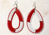 HANDMADE AFRICAN SYTLE FRINGED DANGLE BEAD EARRINGS