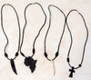 ebony wood and cow bone necklace set