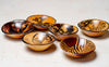 A SET OF SIX (6) TEAK WOOD ROUND SMALL PEANUT BOWLS