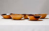 A SET OF SIX (6) TEAK WOOD ROUND SMALL PEANUT BOWLS