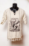 AN ORIGINAL HEMP AFRICAN ANIMAL PRINTED SHIRT