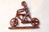 iron wood bicycle sculpture