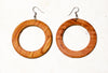 hoop wooden carved earrings