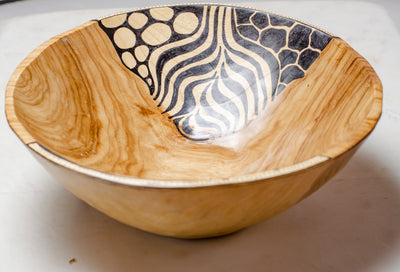 zebra mukwa wood fruit bowl