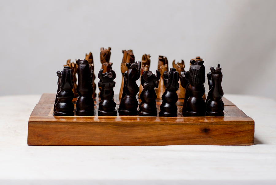 wooden chess board