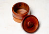 WOODEN JEWELRY/SUGAR BOWL MADE OUT OF MOPANE WOOD